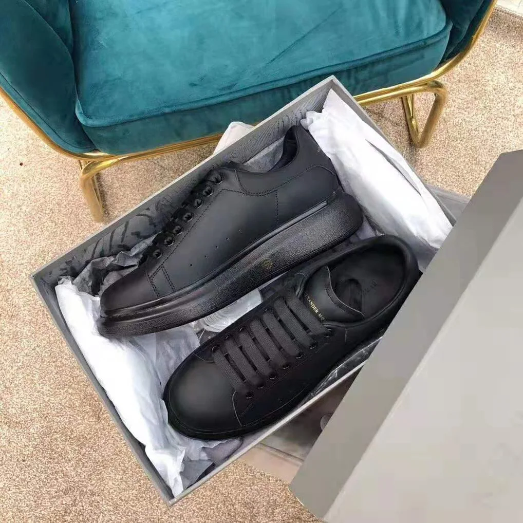 Alexander Mcqueen Shoes Oversized Sneaker Black Smooth Calf Leather Sneaker for Men