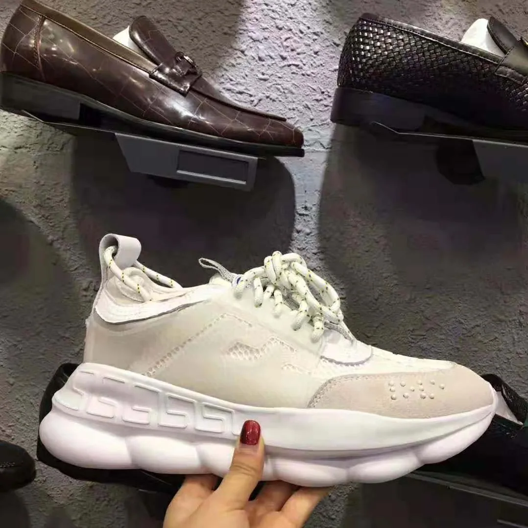 Versace Chain Reaction Sneakers for Men in White Versace Chain Reaction Sneakers for Men in White
