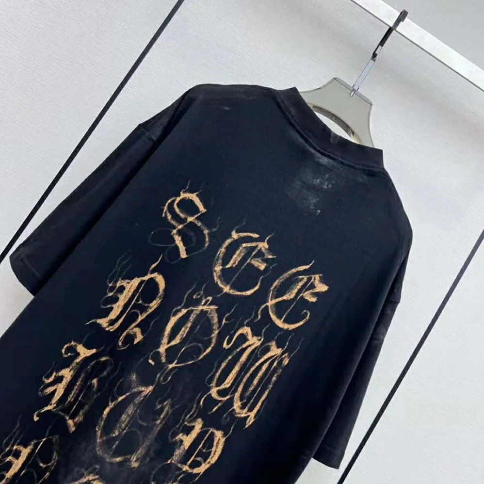 Balenciaga Heavy Metal Tight T-Shirt Small Fit in Black Faded for Women