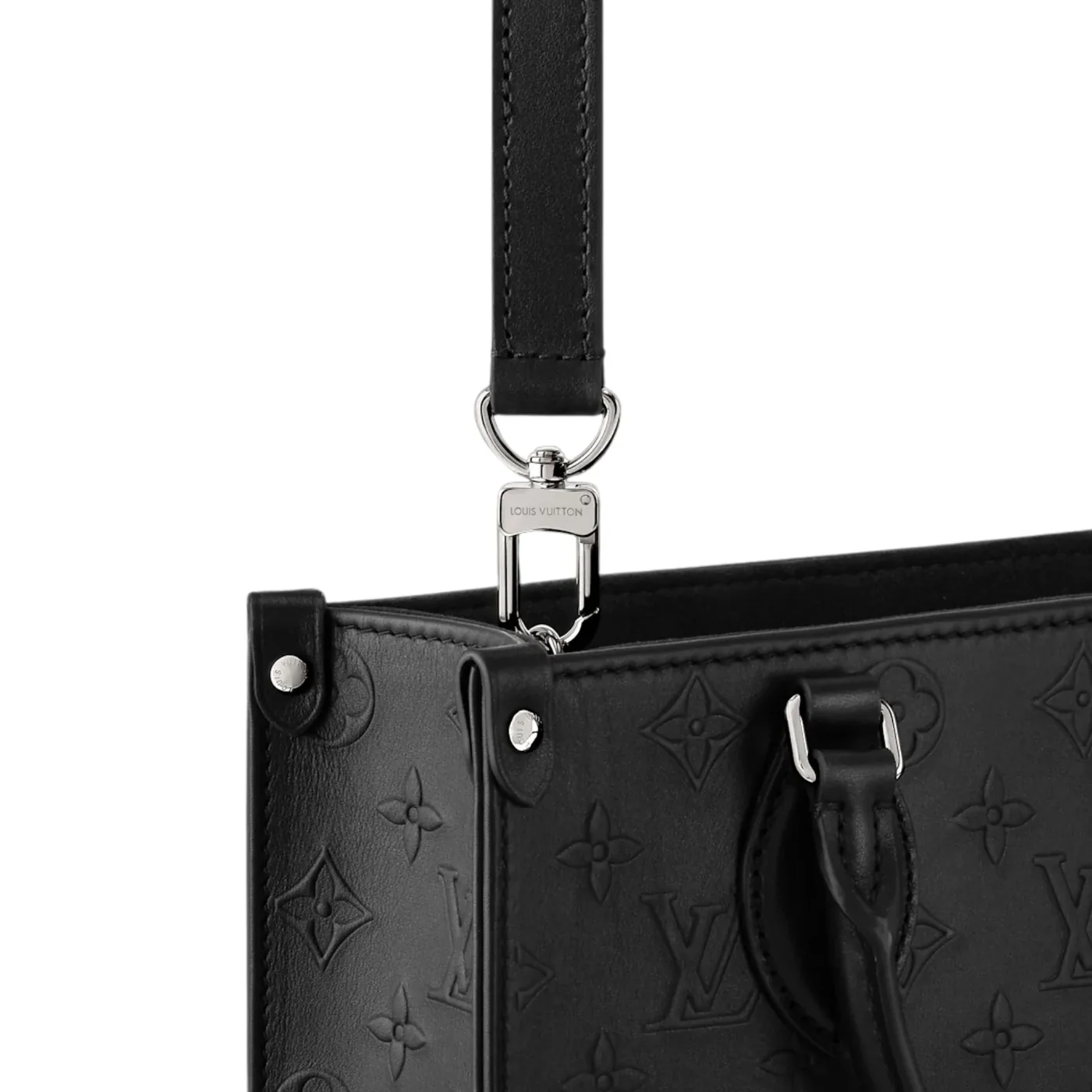 Louis Vuitton OnTheGo PM Tote Bag in Black Silver Hardware Louis Vuitton OnTheGo PM Tote Bag in Black Silver Hardware