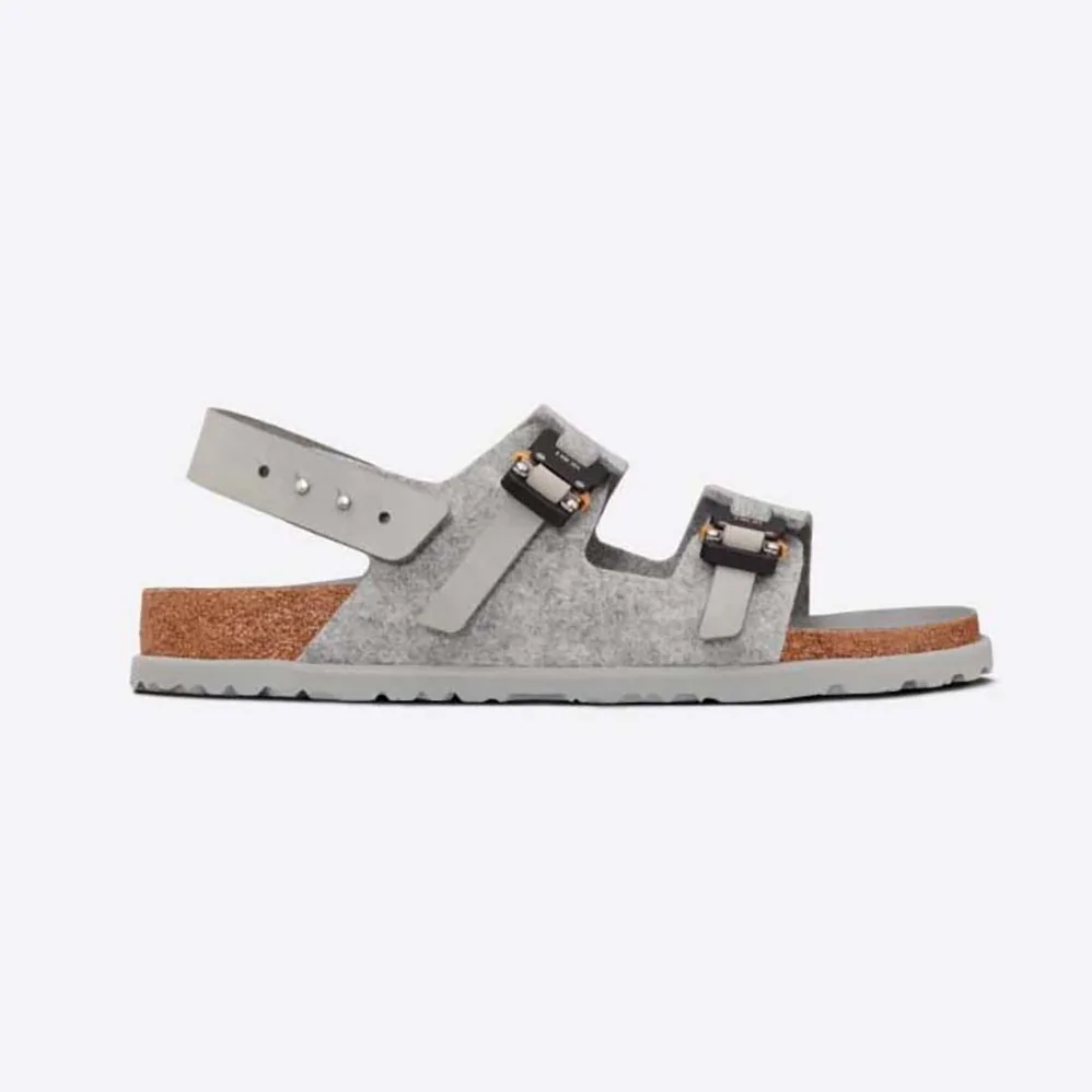 Dior Dior by Birkenstock Milano Sandal Dior Gray Felted Wool and Nubuck Calfskin for Men
