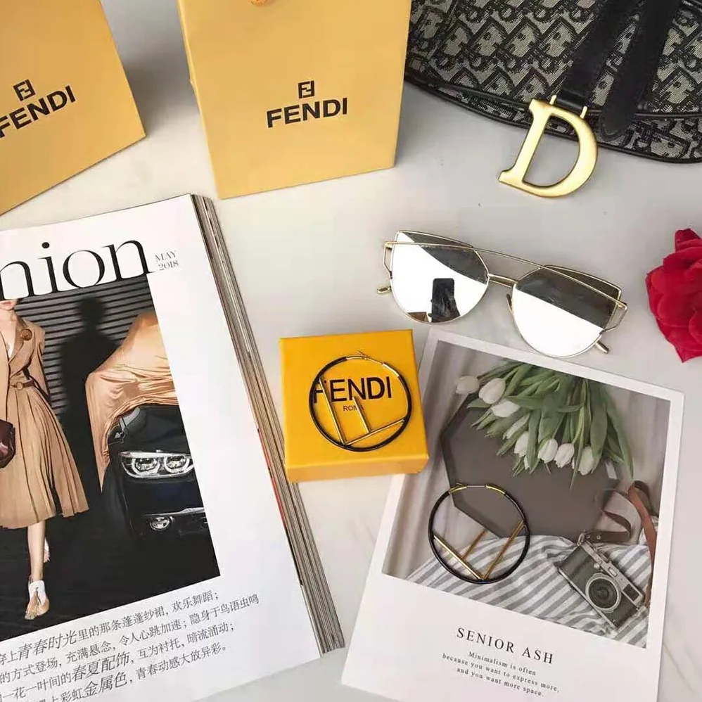 Fendi F is Fendi Earrings Gold Colored Earrings for Women in Black