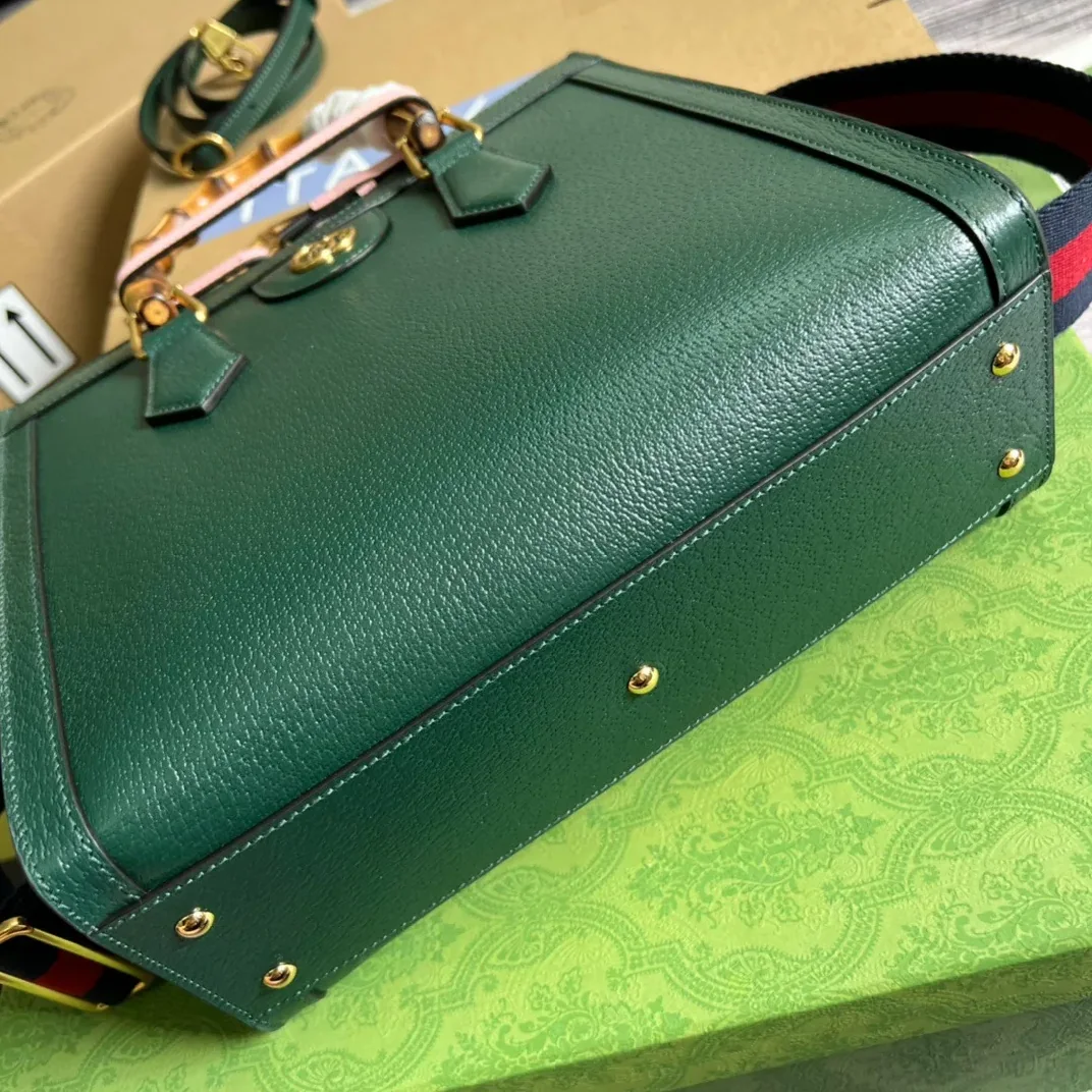 Gucci Diana Medium Tote Bag in Green Gold Hardware Gucci Diana Medium Tote Bag in Green Gold Hardware