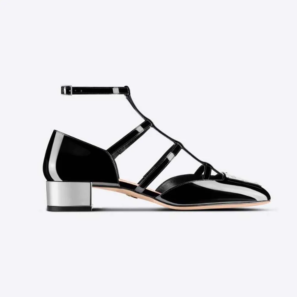 Dior La Parisienne Dior Ballerina Flat Black Patent Calfskin for Women