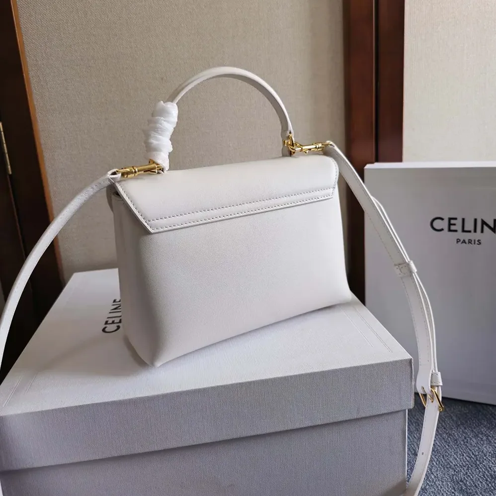 Celine Teen Nino Bag in Smooth Satinated Calfskin for Women in White
