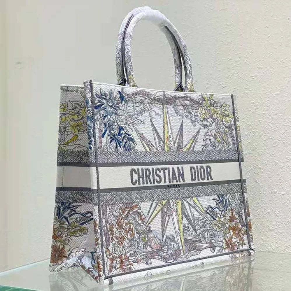 Dior Large Dior Book Tote White Multicolor Rêve D'Infini Embroidery for Women Dior Large Dior Book Tote White Multicolor Rêve D'Infini Embroidery for Women