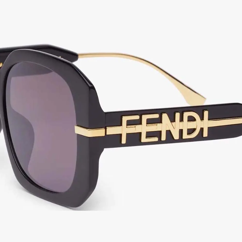 Fendi Fendigraphy Black Acetate Sunglasses for Women