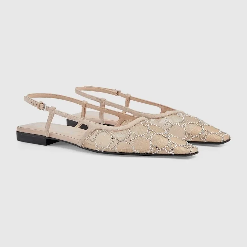 Gucci Slingback Ballet Flat Beige Gucci Slingback Ballet Flat Beige