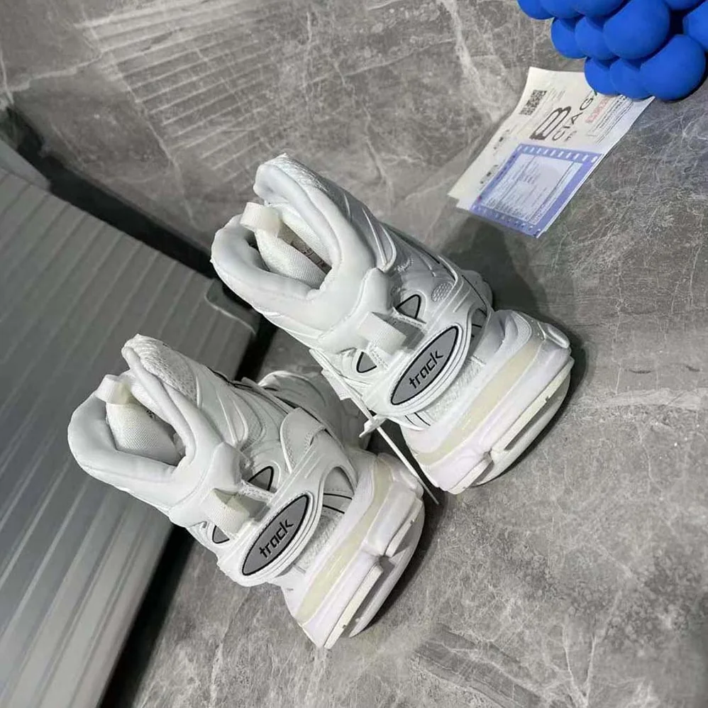 Balenciaga Track Hike Sneaker in White Mesh and Nylon for Women Balenciaga Track Hike Sneaker in White Mesh and Nylon for Women