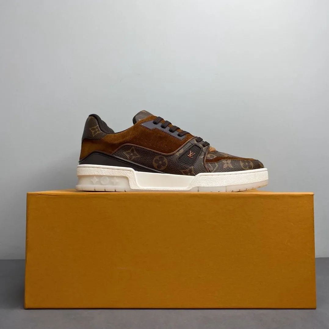 Louis Vuitton Trainer Sneaker Monogram Canvas Brown Virgil Abloh Louis Vuitton Trainer Sneaker Monogram Canvas Brown Virgil Abloh
