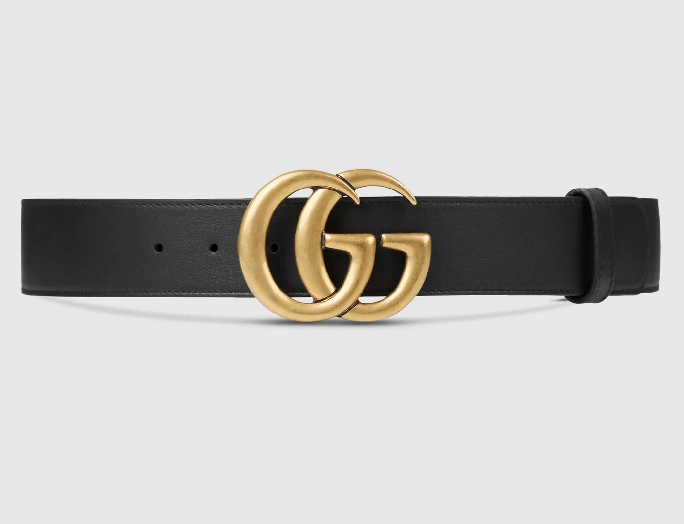 Amazing Leather Belt with Gold/SiAmazinger Double‑G Buckle