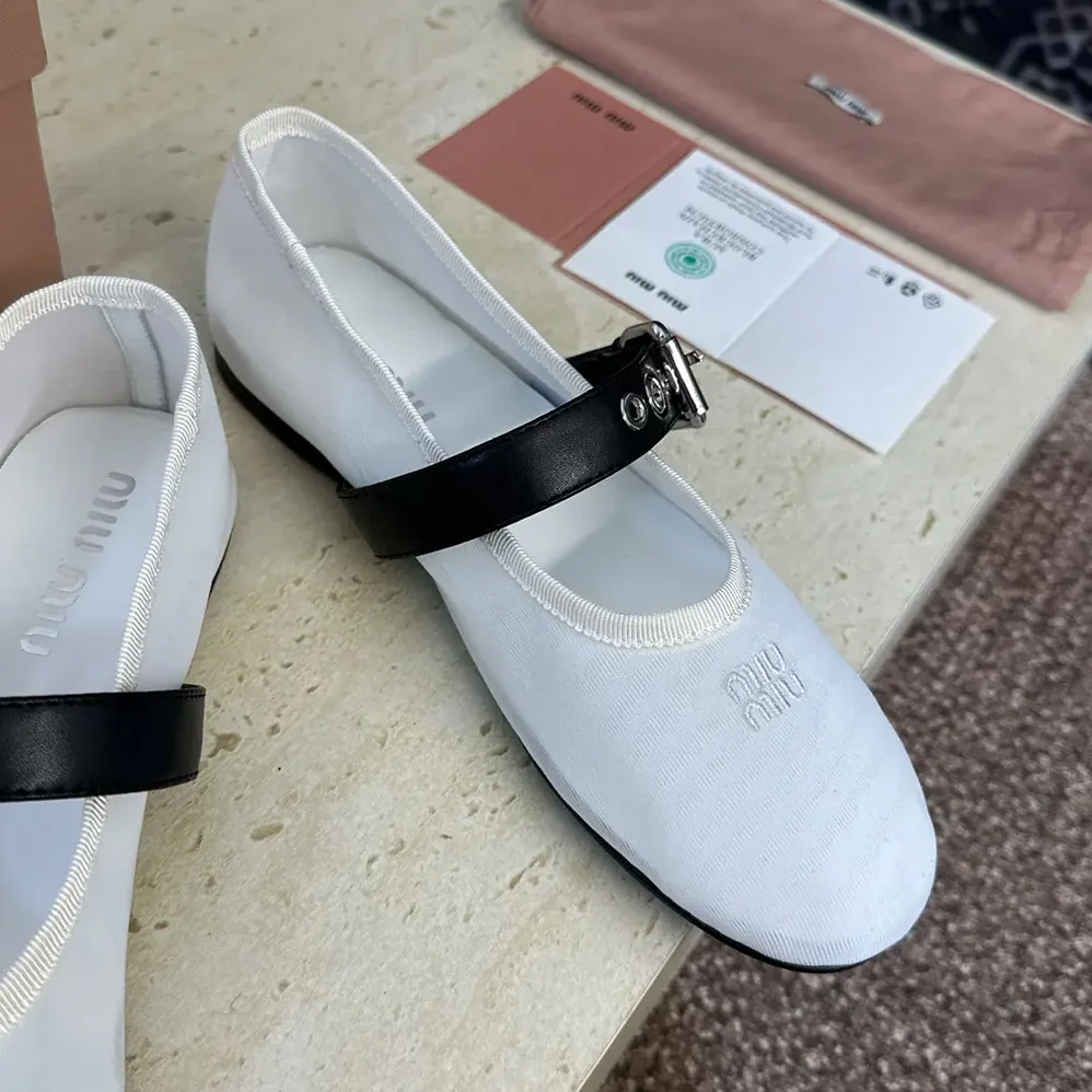 Miu Miu Mesh Fabric Ballerinas for Women