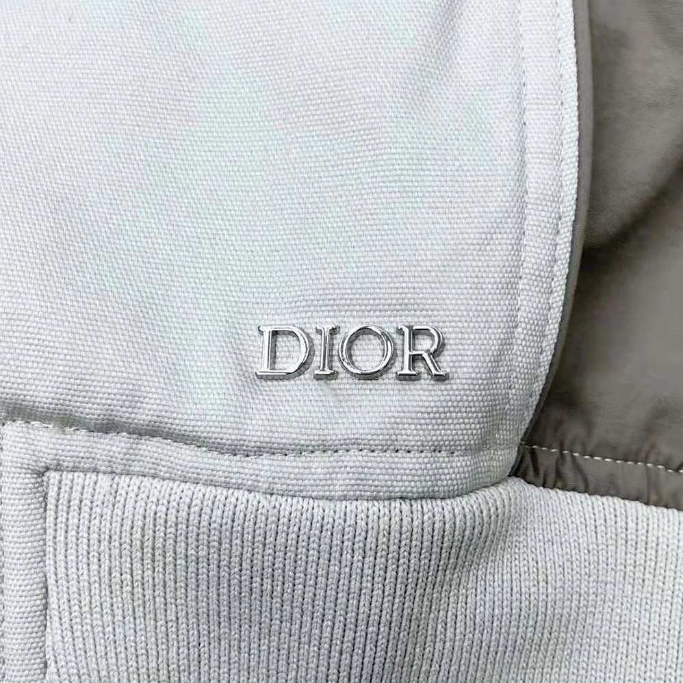 Dior Bomber Jacket Gray Cotton Canvas for Men Dior Bomber Jacket Gray Cotton Canvas for Men