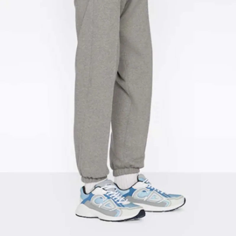 Dior CD Shoes B30 Low-Top Sneaker Light Blue Mesh Gray Blue Technical Fabric for Men