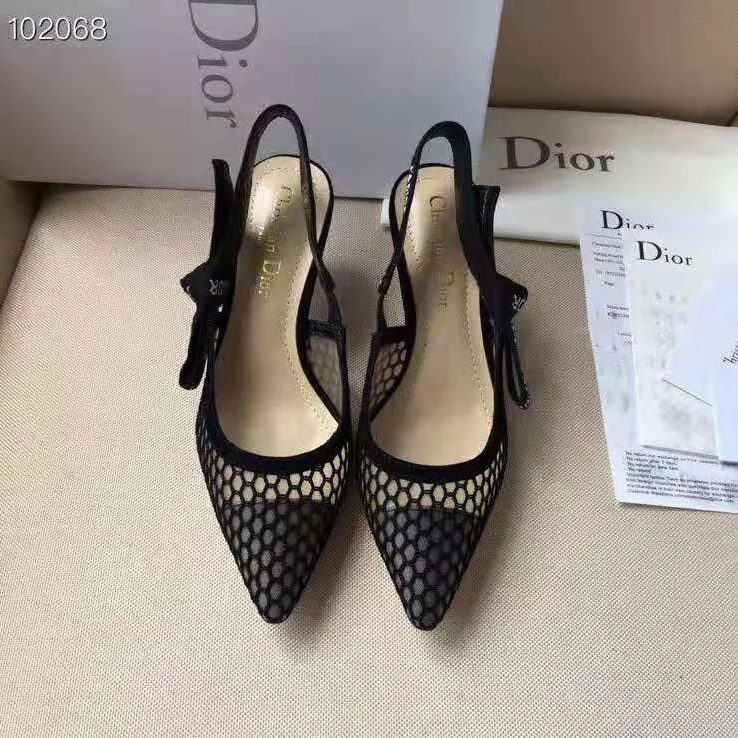 Dior J'adior Slingback in Mesh in 6.5 cm Heel for Women in Black Dior J'adior Slingback in Mesh in 6.5 cm Heel for Women in Black
