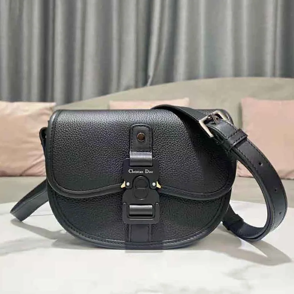 Dior Gallop Messenger Bag Black Grained Calfskin for Men