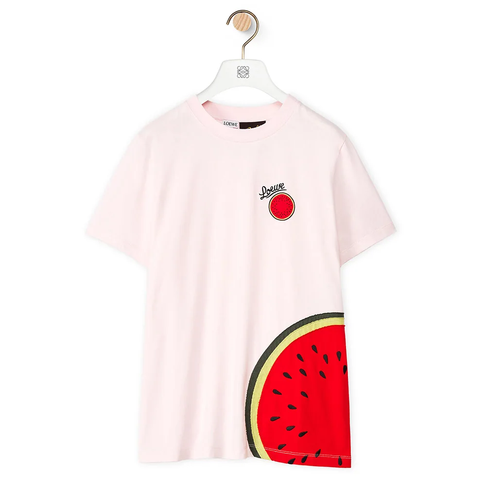 Loewe Watermelon T-shirt in Cotton for Women in Pink Loewe Watermelon T-shirt in Cotton for Women in Pink