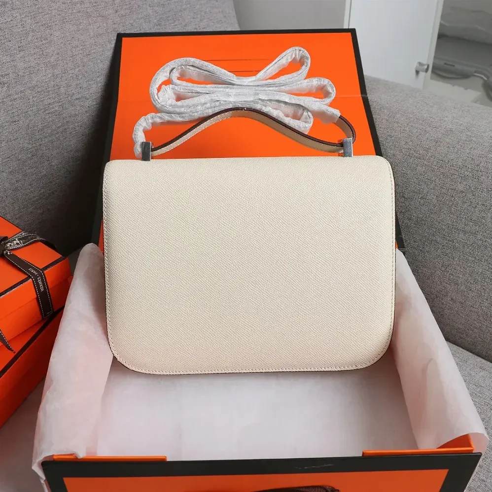 Hermes Constance 18 Bag Epsom Leather for Women in White/Silver