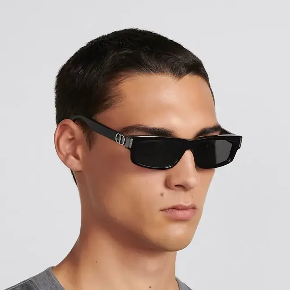 Dior CD Icon S2I Black Rectangular Sunglasses for Unisex