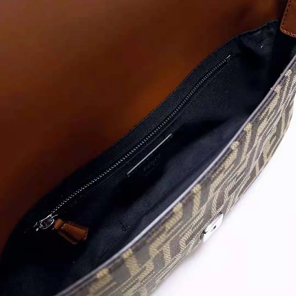 Fendi Baguette Brown Fabric Bag for Men in Brown