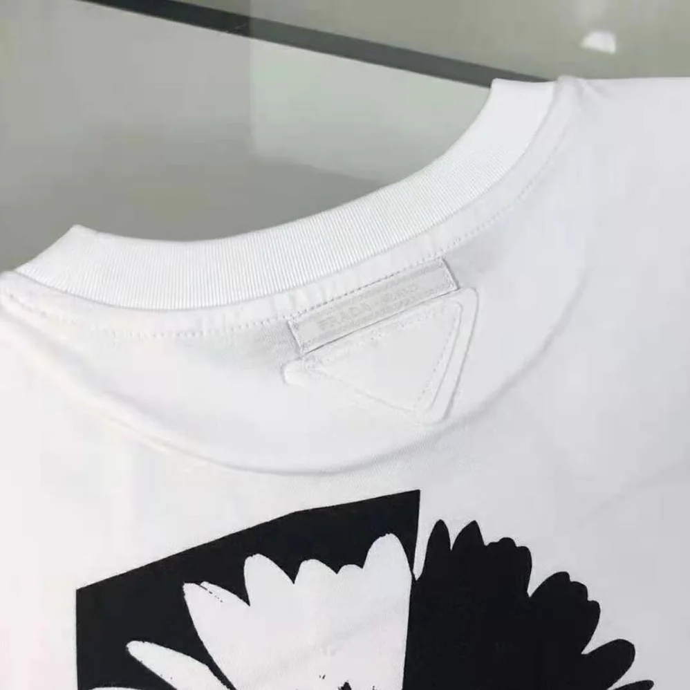 Prada Printed Jersey T-shirt for Women in White