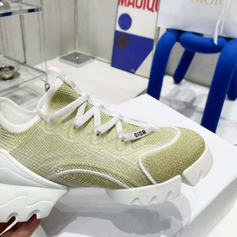 Dior D-Connect Sneaker Gold for Women in Tone Laminated Mesh