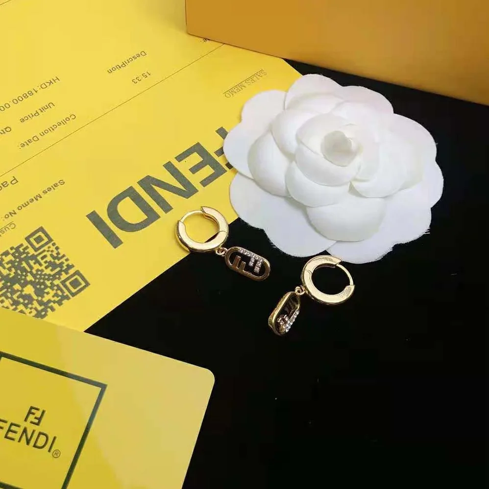 Fendi O Lock Earrings Gold for Women in Colored Earrings