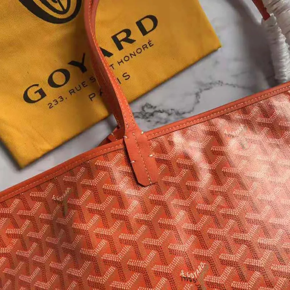 Goyard Sac Saint Louis GM in Goyardine Canvas & Chevroches Calfskin for Women in Orange