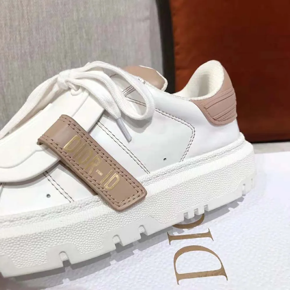 Dior Dior-id Sneaker White and Nude Calfskin and Rubber for Women Dior Dior-id Sneaker White and Nude Calfskin and Rubber for Women