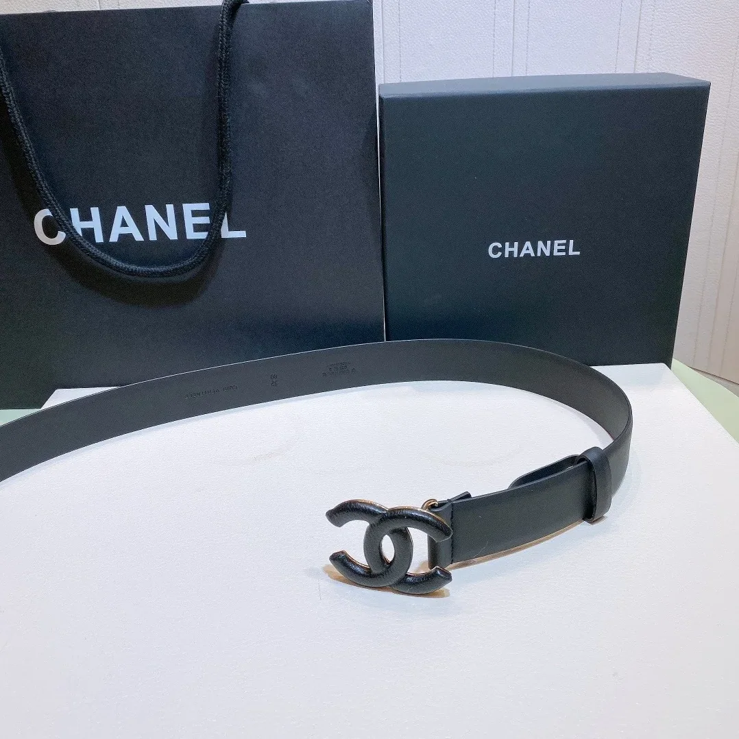 Chanel Belt With Double C Buckle Black Black in Toned Metal Women Chanel Belt With Double C Buckle Black Black in Toned Metal Women