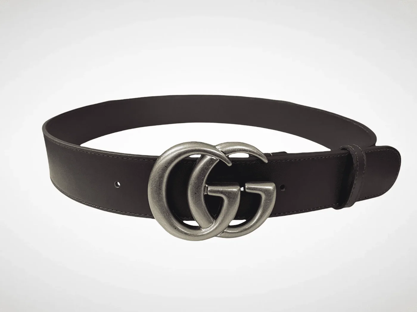 Dark Brown Leather Belt SiAmazinger Buckle
