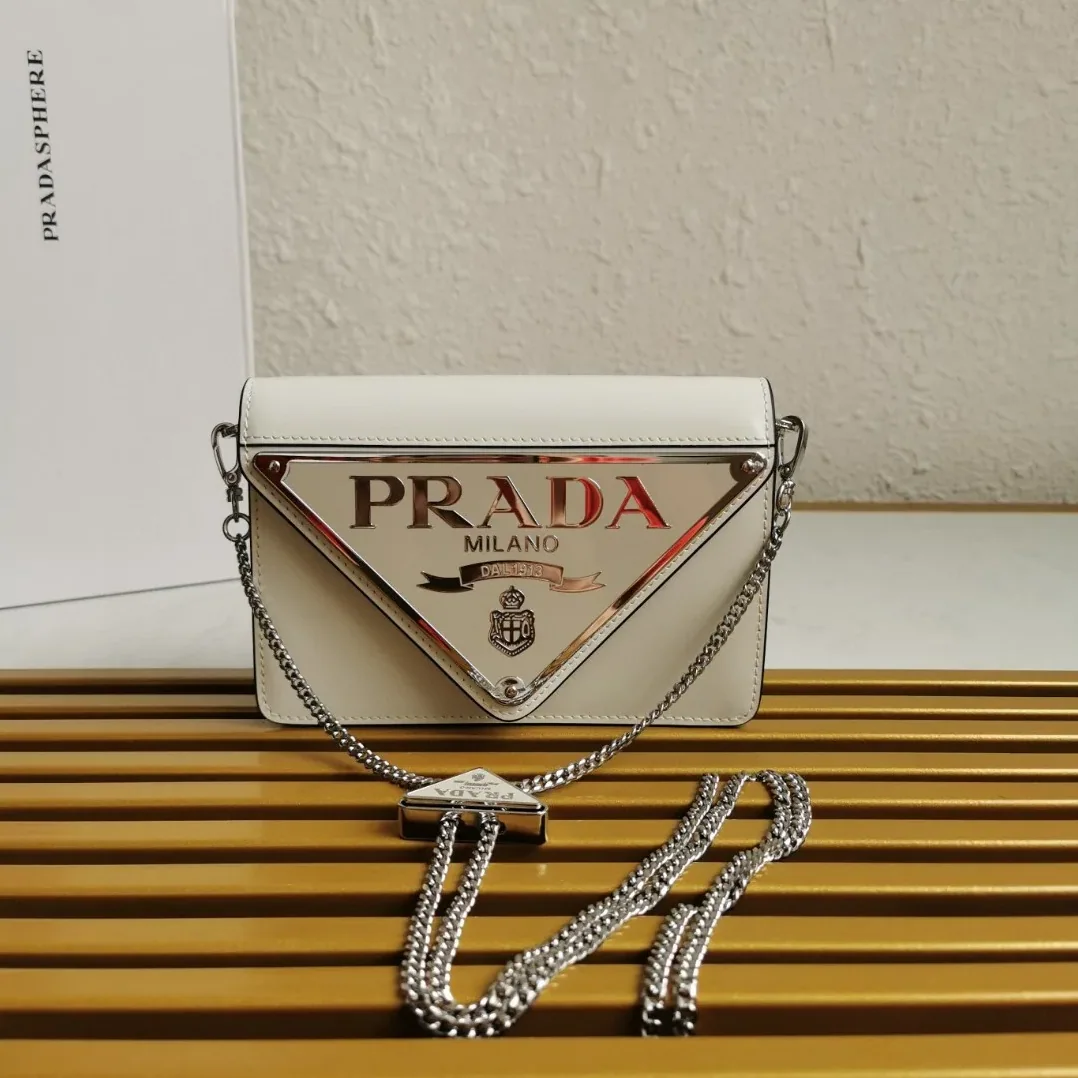 Prada Brushed Shoulder Bag White Prada Brushed Shoulder Bag White