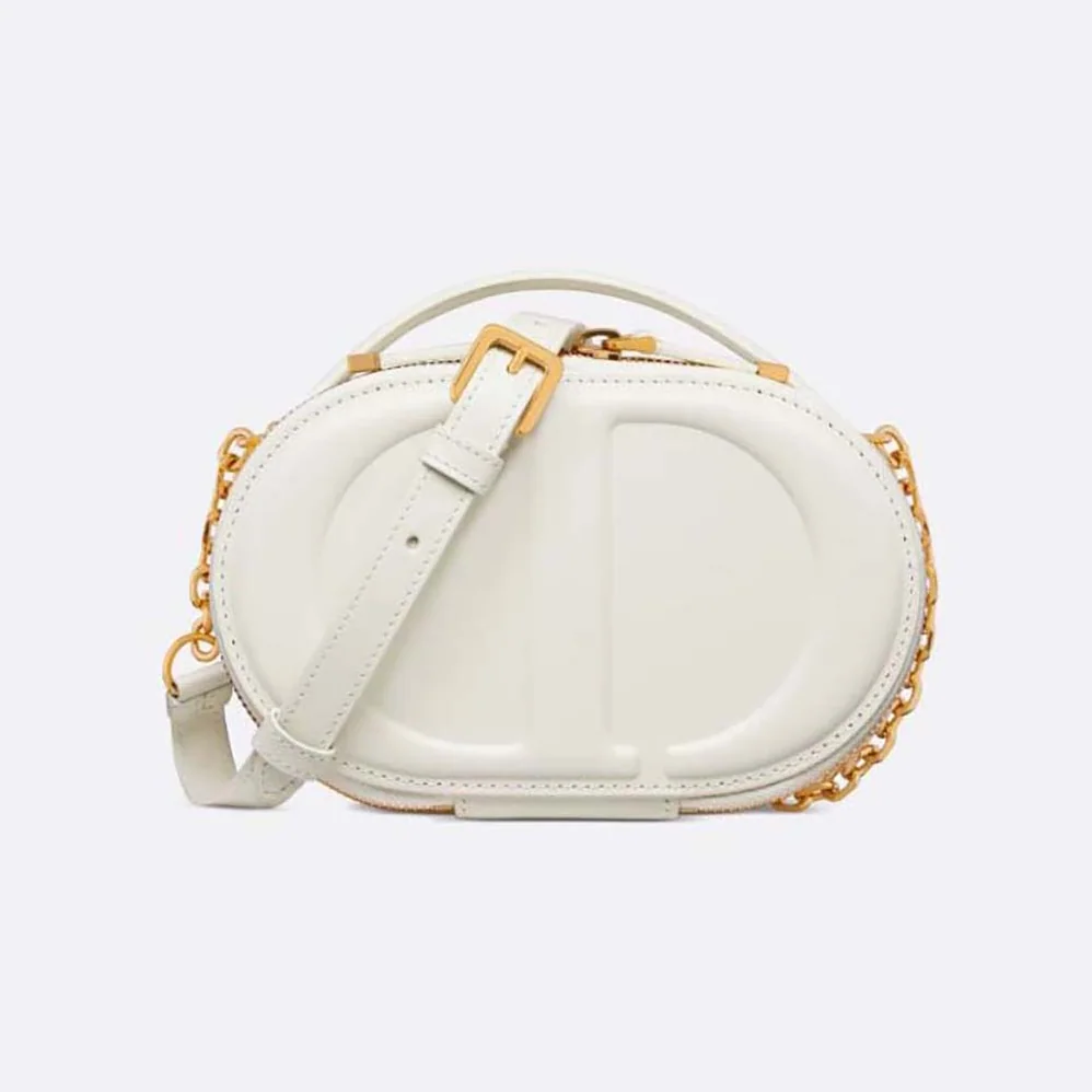 Dior CD Signature Oval Camera Bag Latte Calfskin with Embossed CD Signature for Women