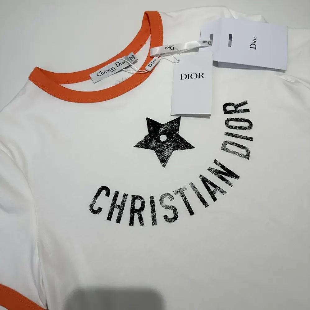 Dior Dioriviera T-Shirt Ecru and Coral Cotton Jersey for Men