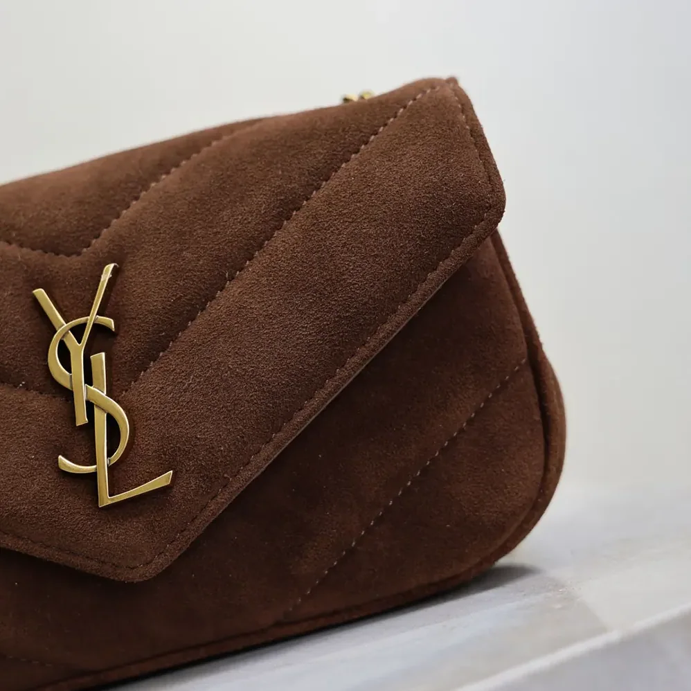 Saint Laurent YSL Loulou Mini In Suede for Women in Brown Saint Laurent YSL Loulou Mini In Suede for Women in Brown