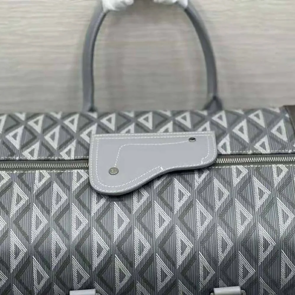 Dior Lingot 50 Duffle Bag Dior Gray CD Diamond Canvas for Men