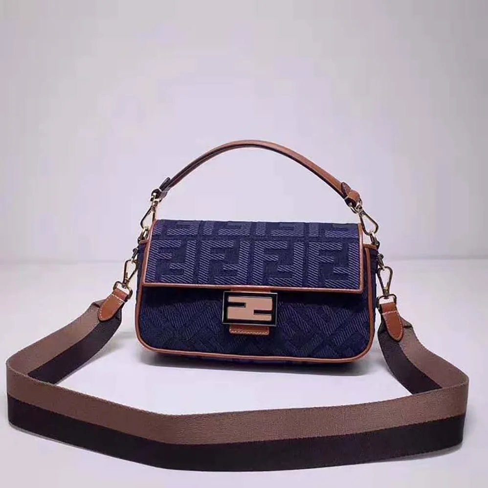Fendi Baguette Blue Denim Bag for Women Fendi Baguette Blue Denim Bag for Women
