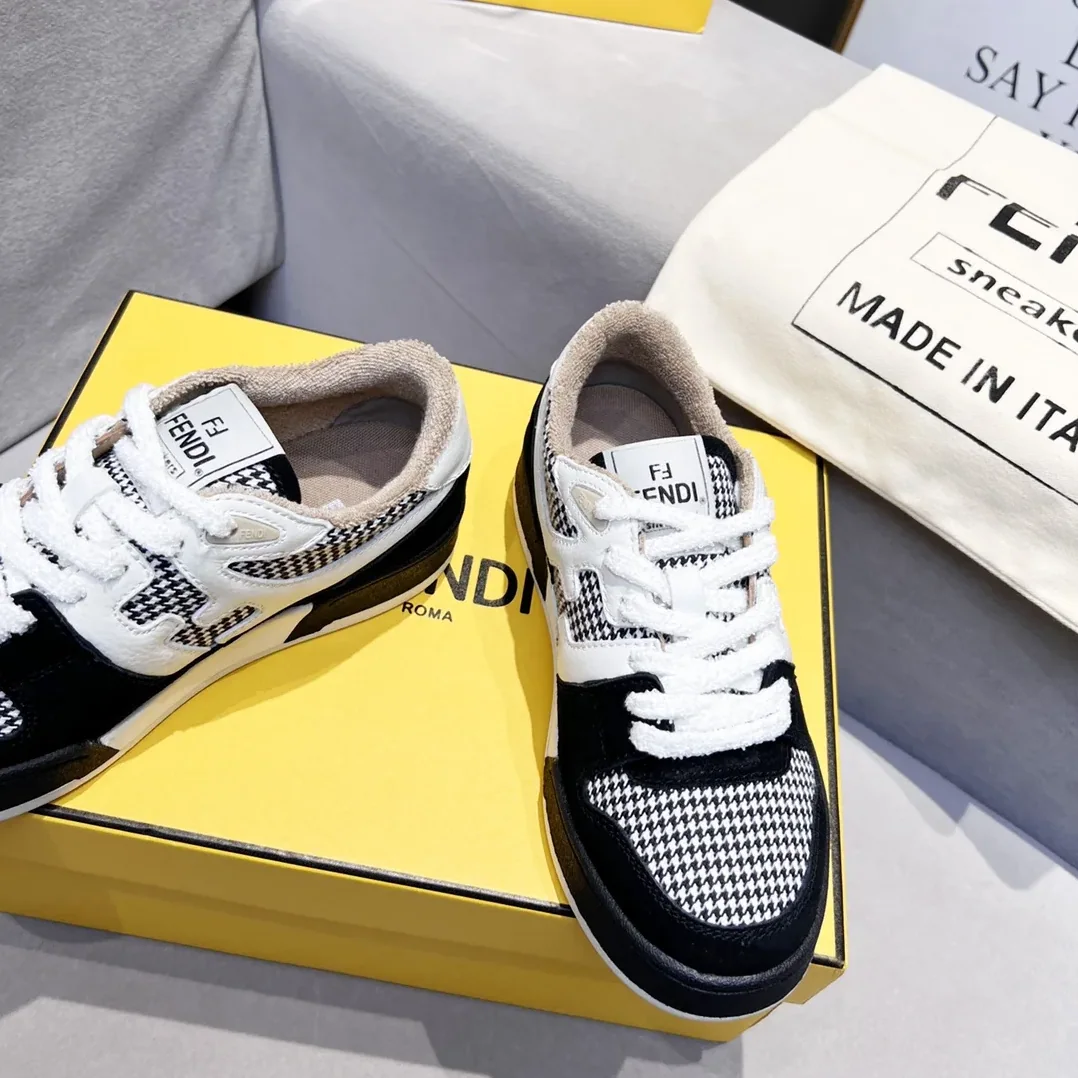 Fendi FD Fendi Match Low Tops Sneakers Black Fendi FD Fendi Match Low Tops Sneakers Black