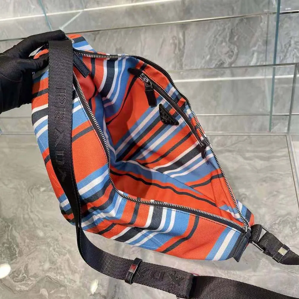 Prada Printed Canvas Prada Triangle Bag for Men in Orange Prada Printed Canvas Prada Triangle Bag for Men in Orange