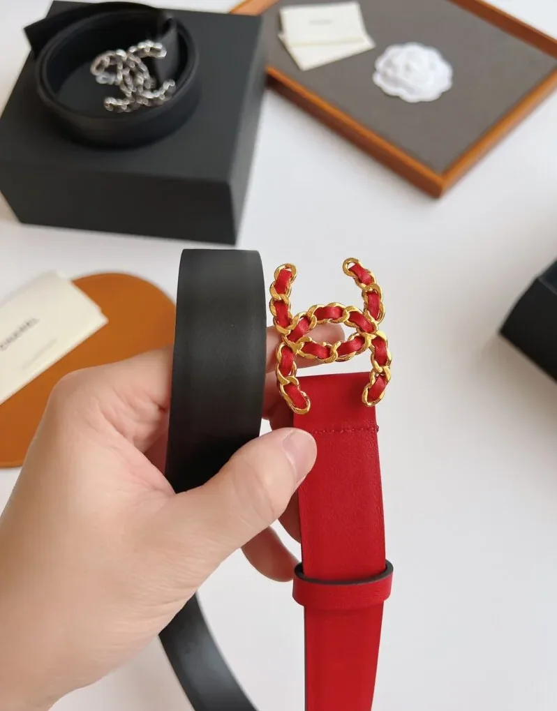 Chanel CC Chain Buckle Belt Red Chanel CC Chain Buckle Belt Red