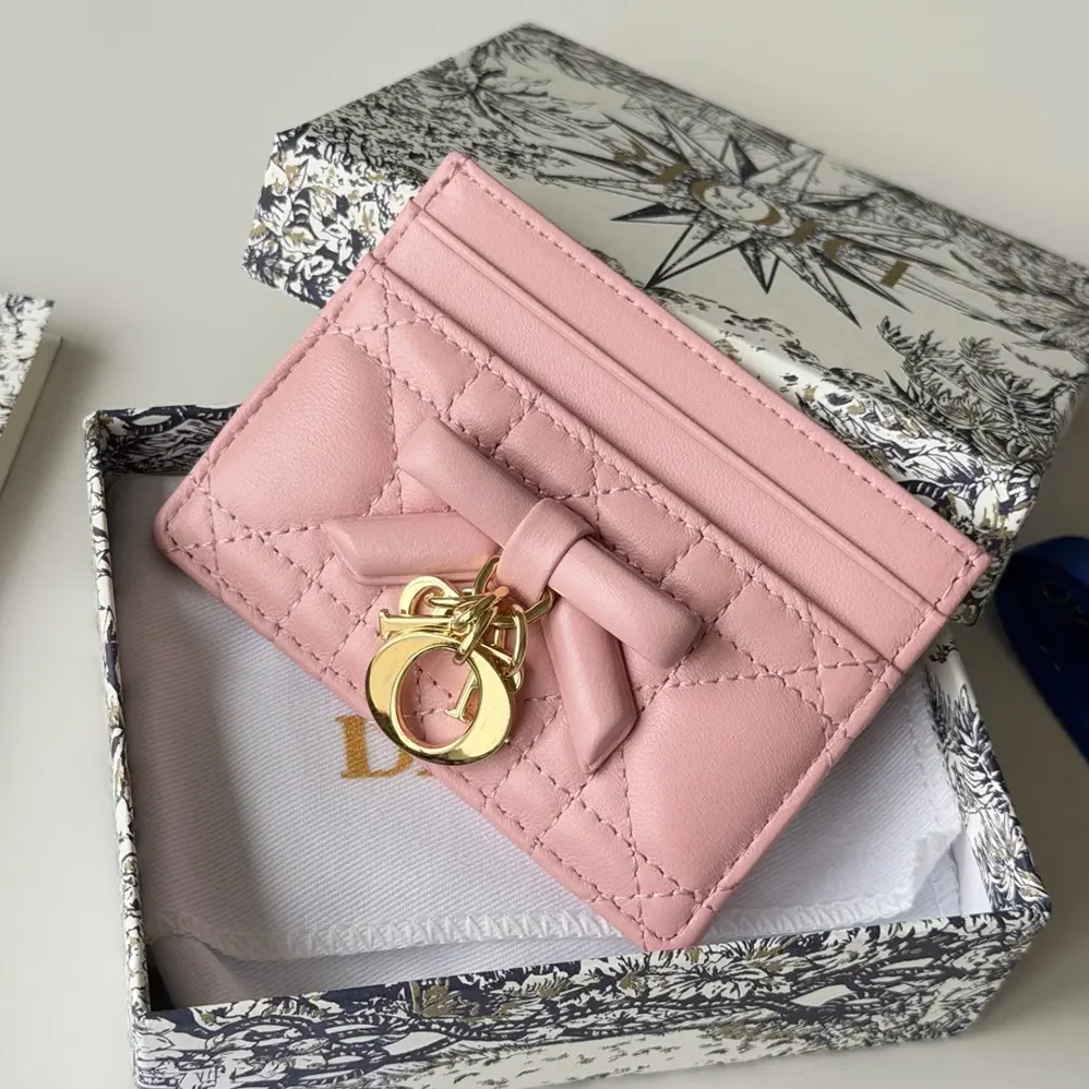 Dior Lady Dior Freesia Card Holder Black Cannage Lambskin for Women Dior Lady Dior Freesia Card Holder Black Cannage Lambskin for Women