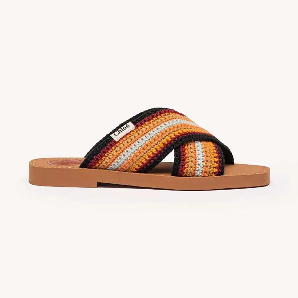 Chloe Woody Flat Mule for Women in Black