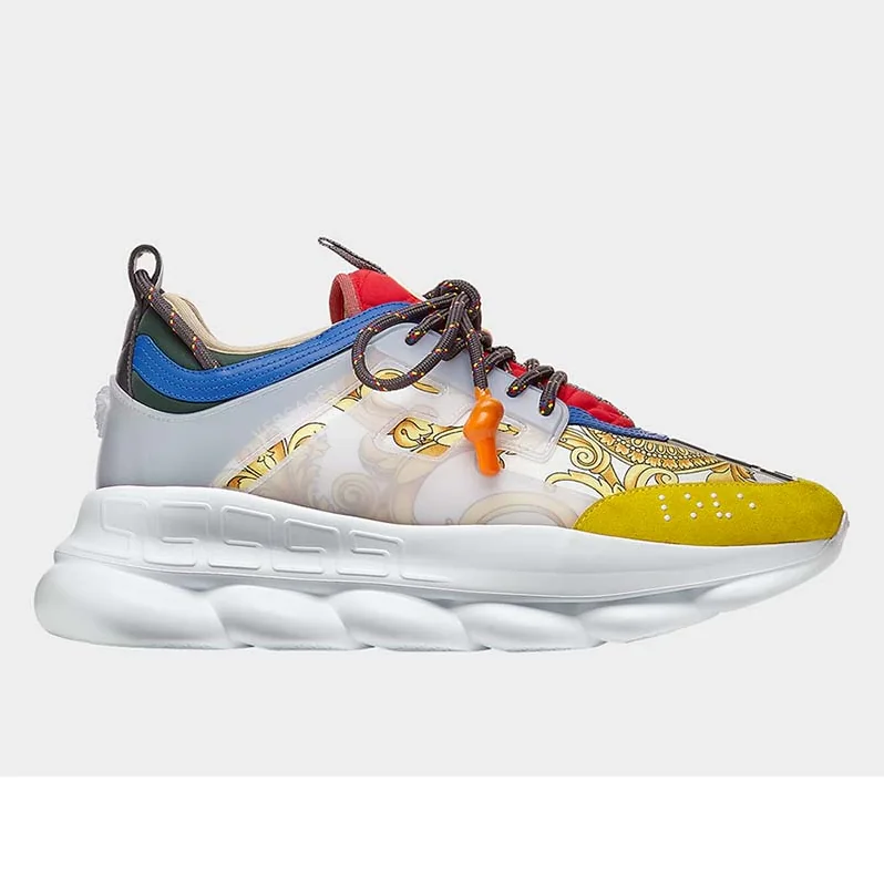 Versace Shoes Chain Reaction Sneakers for Men in Yellow Versace Shoes Chain Reaction Sneakers for Men in Yellow