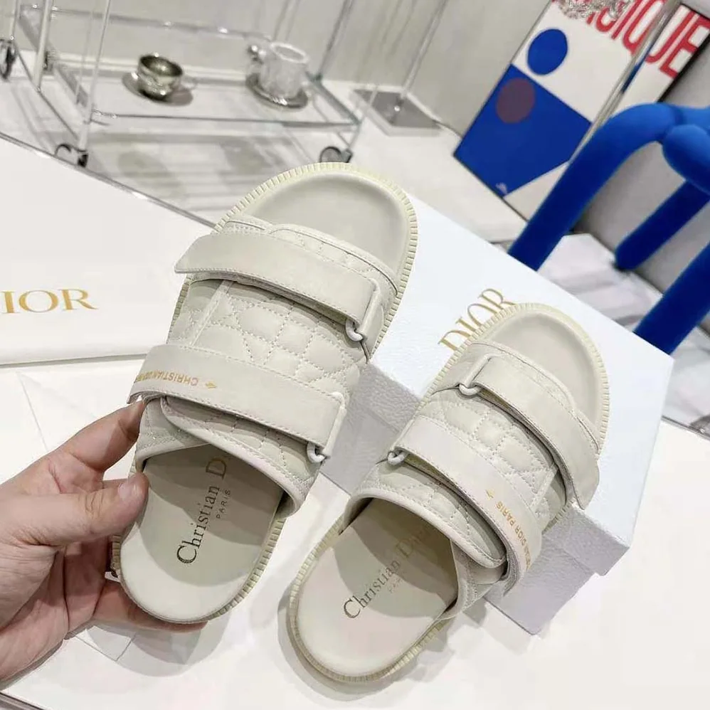 Dior Dio(r)evolution Slide White Quilted Cannage Calfskin for Women