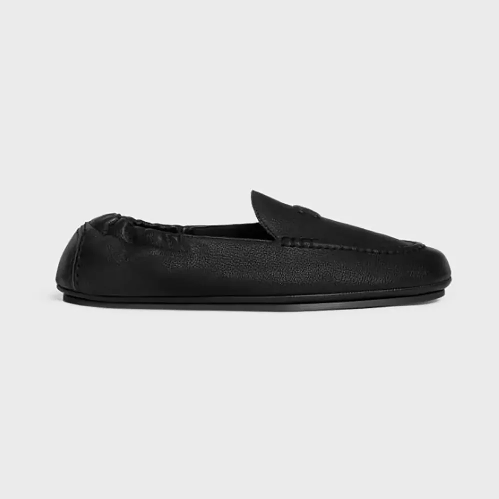 Celine Adam-Slip-On Loafer In Goatskin for Unisex in Black Celine Adam-Slip-On Loafer In Goatskin for Unisex in Black