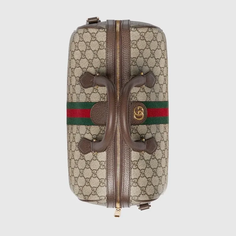 Gucci Ophidia GG Boston Medium Top Handle Bag in Beige Gold Hardware Gucci Ophidia GG Boston Medium Top Handle Bag in Beige Gold Hardware