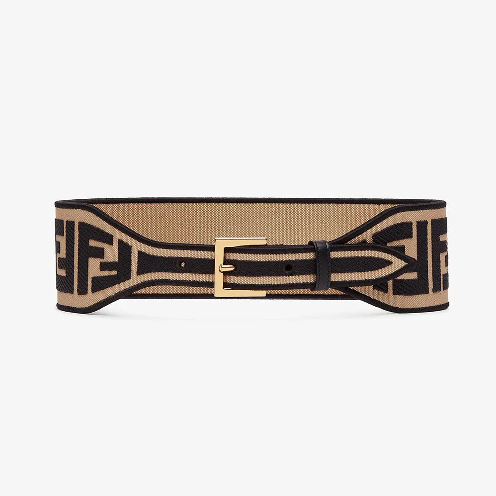 Fendi Canvas High Waist Belt 6 cm for Women in Brown Fendi Canvas High Waist Belt 6 cm for Women in Brown