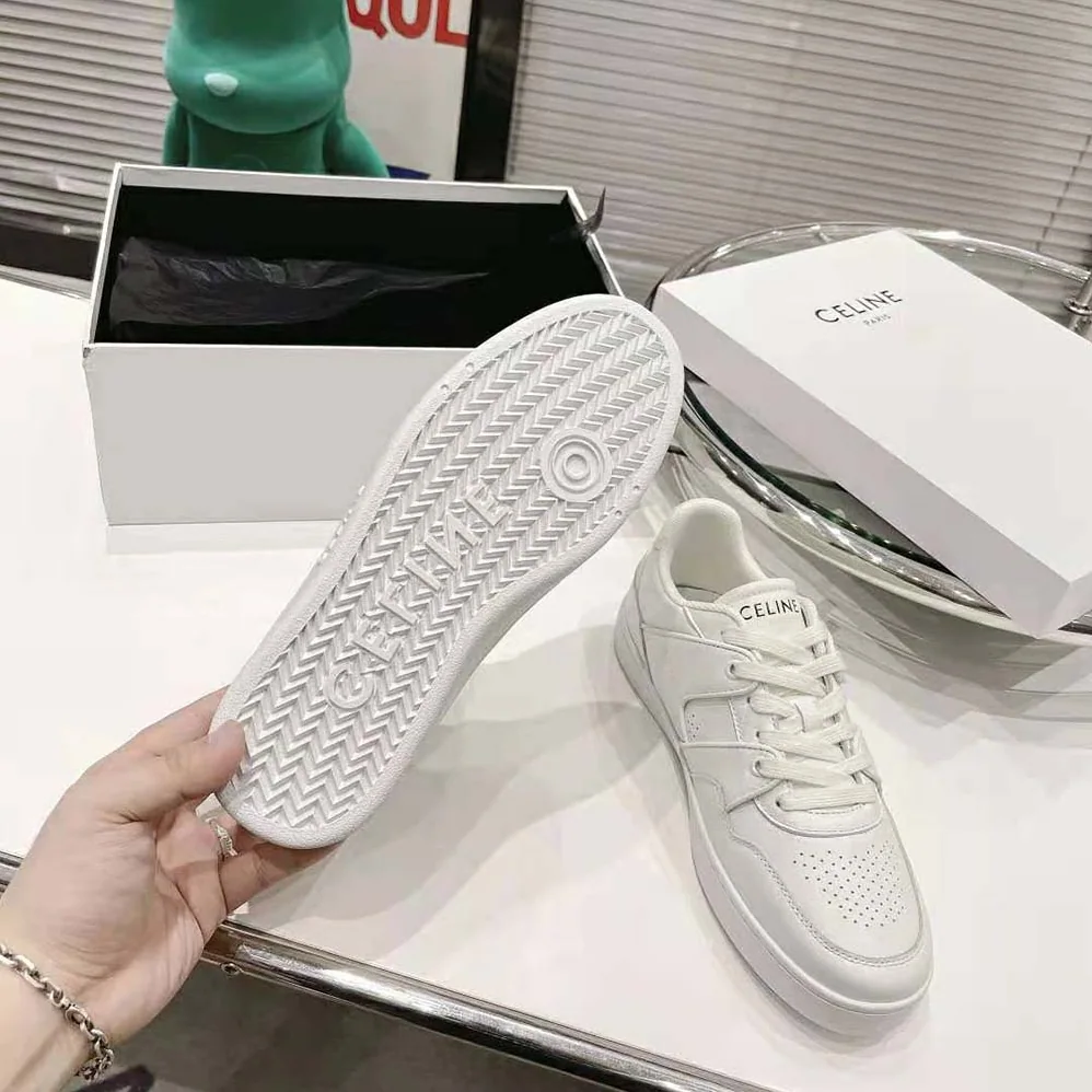Celine CT-04 Celine Trainer Low Lace-up Sneaker in Calfskin for Men in White