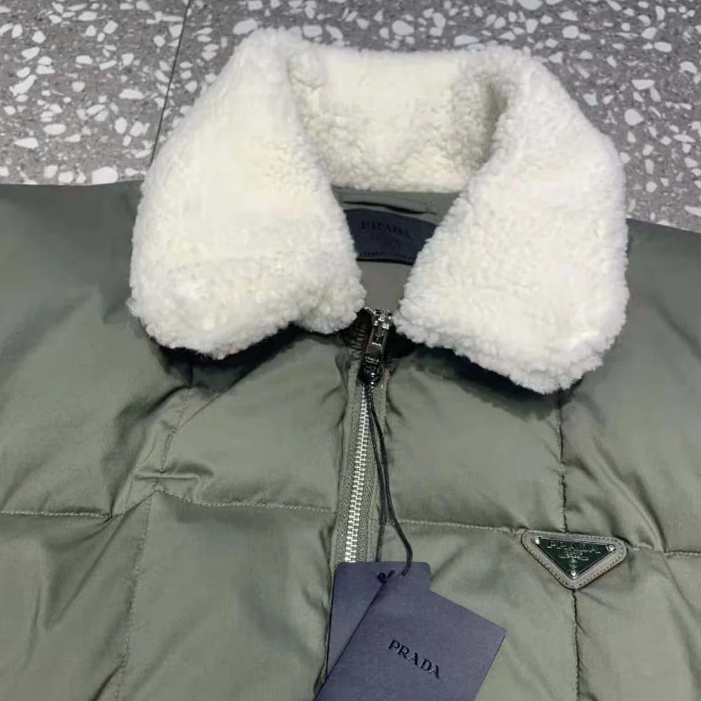 Prada Cropped Technical Cotton Down Jacket for Men