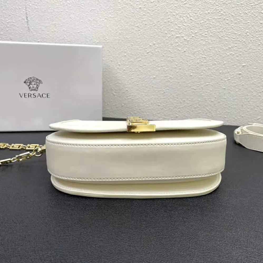 Versace Greca Goddess Shoulder Bag for Women in White Versace Greca Goddess Shoulder Bag for Women in White